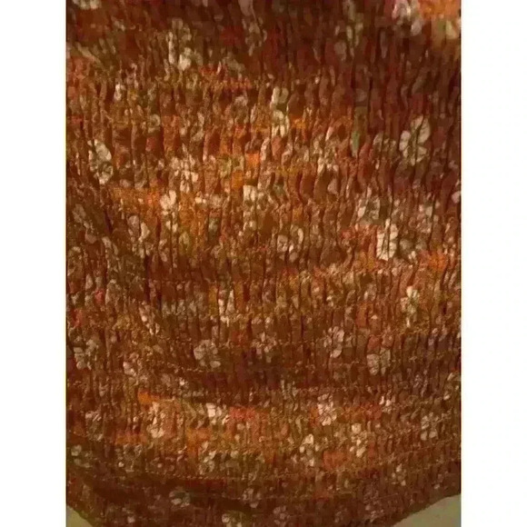 Elodie Square Neck Floral Long Sleeve Side Cutout Crop Top NWT Size XL - Picture 8 of 10